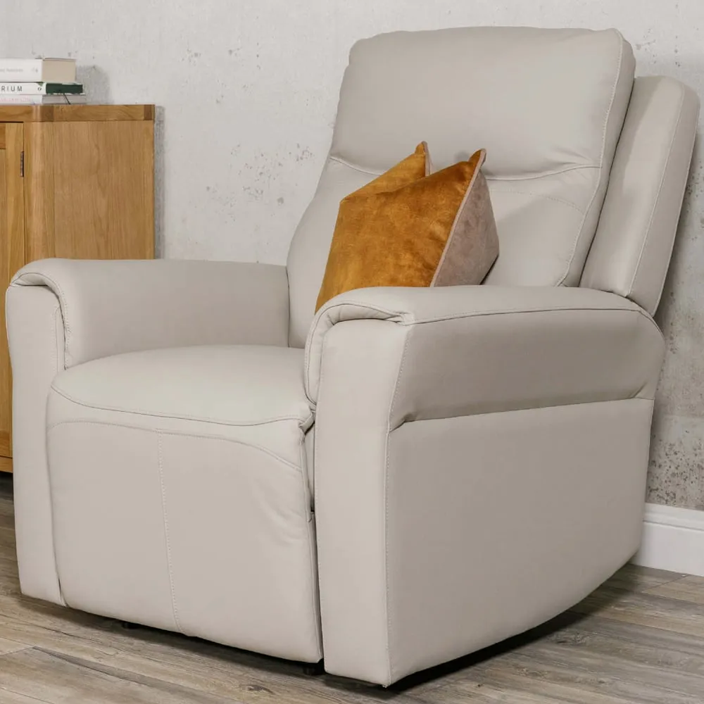 Rochester 1-Seater Electric Recliner Sofa - Stone, Leather