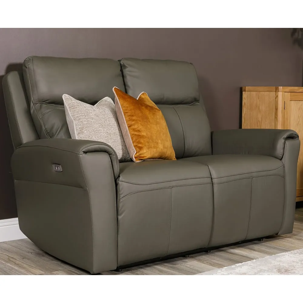 Rochester 2-Seater Electric Recliner Sofa - Ash, Leather image