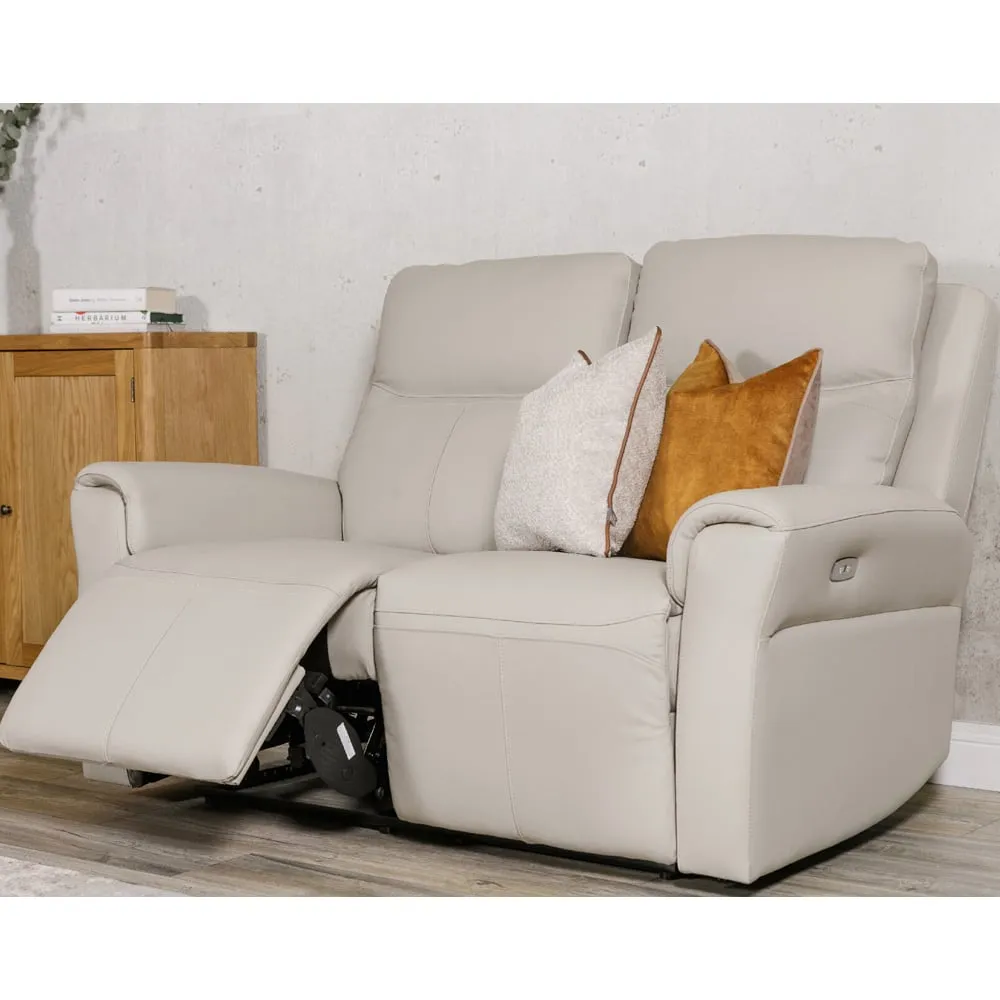 Rochester 2-Seater Electric Recliner Sofa - Stone, Leather