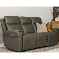Rochester 3-Seater Electric Recliner Sofa - Ash, Leather