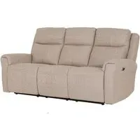 Rochester 3-Seater Electric Recliner Sofa - Mushroom, Fabric