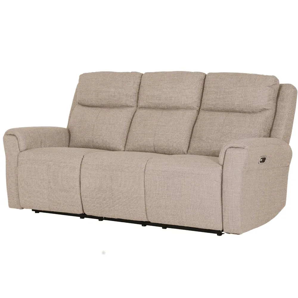 Rochester 3-Seater Electric Recliner Sofa - Mushroom, Fabric