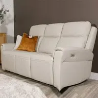 Rochester 3-Seater Electric Recliner Sofa - Stone, Leather
