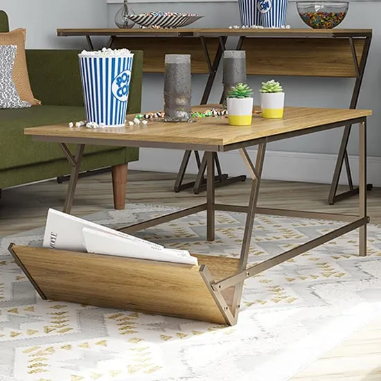 Rockingham Coffee Table with Magazine Rack - Walnut, Wood