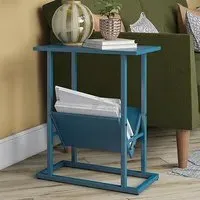 Rockingham Side Table with Magazine Rack - Blue, Wood