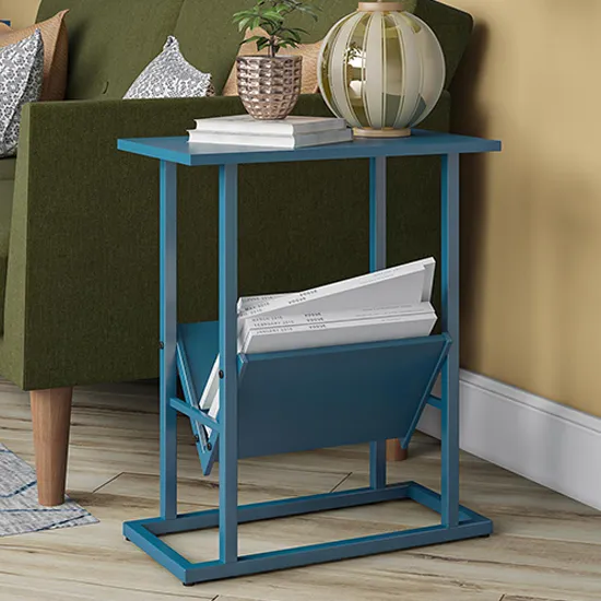 Rockingham Side Table with Magazine Rack - Blue, Wood image