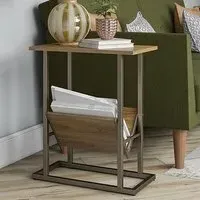 Rockingham Side Table with Magazine Rack - Walnut, Wood