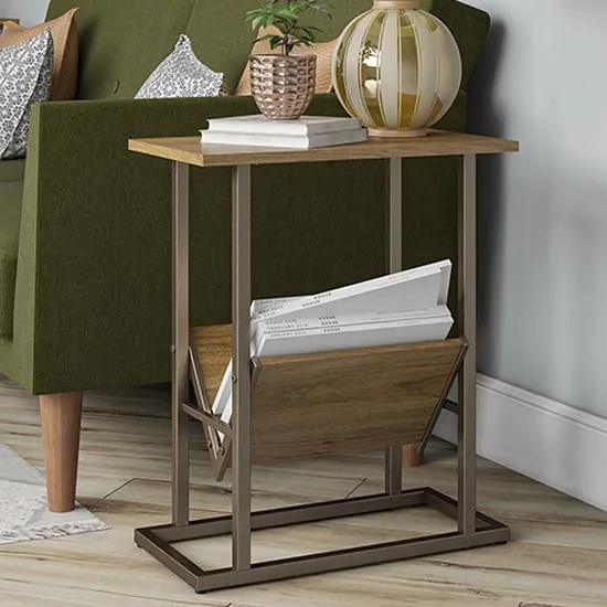 Rockingham Side Table with Magazine Rack - Walnut, Wood
