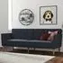 Rockingham Sofa Bed with Wooden Legs - Blue, Fabric