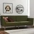Rockingham Sofa Bed with Wooden Legs - Green, Fabric