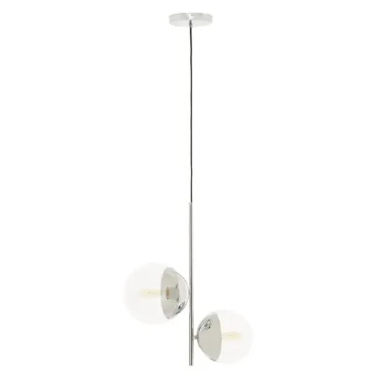Rocklin 2-Light Pendant Light - Clear Glass, Chrome Metal