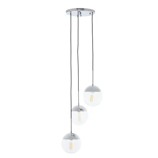 Rocklin 3-Light Pendant Light - Clear Glass, Chrome Metal