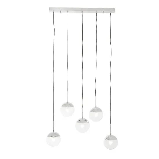 Rocklin 5-Light Pendant Light - Clear Glass, Chrome Metal
