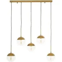 Rocklin 5-Light Pendant Light - Clear Glass, Gold Metal