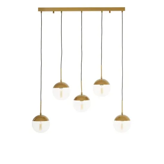 Rocklin 5-Light Pendant Light - Clear Glass, Gold Metal