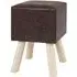 Rocklin Faux Leather Stool with Oak Legs - Dark Brown
