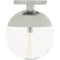 Rocklin Globe Ceiling Light - Clear Glass, Chrome Metal
