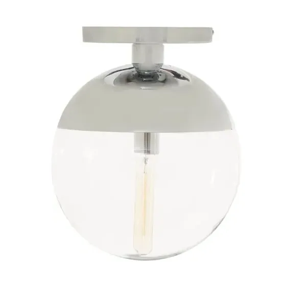 Rocklin Globe Ceiling Light - Clear Glass, Chrome Metal