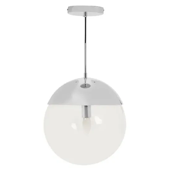 Rocklin Round Pendant Light - Clear Glass, Chrome Metal