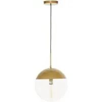 Rocklin Round Pendant Light - Clear Glass, Gold Metal