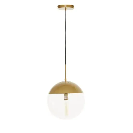 Rocklin Round Pendant Light - Clear Glass, Gold Metal