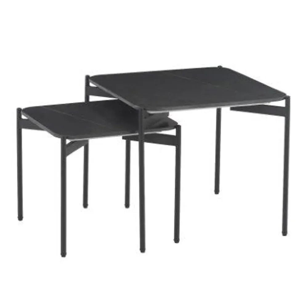 Rockton Nest of 2 Tables - Black, Ceramic