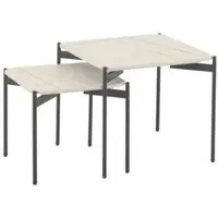Rockton Nest of 2 Tables - White, Ceramic