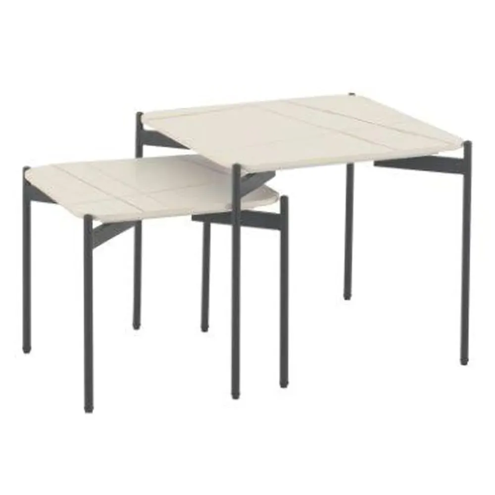 Rockton Nest of 2 Tables - White, Ceramic