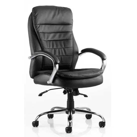 Rocky High Back Executive Office Chair with Arms - Black, Leather