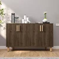 Rodney 4-Door Sideboard - Walnut, Melamine Particle Board alternate view
