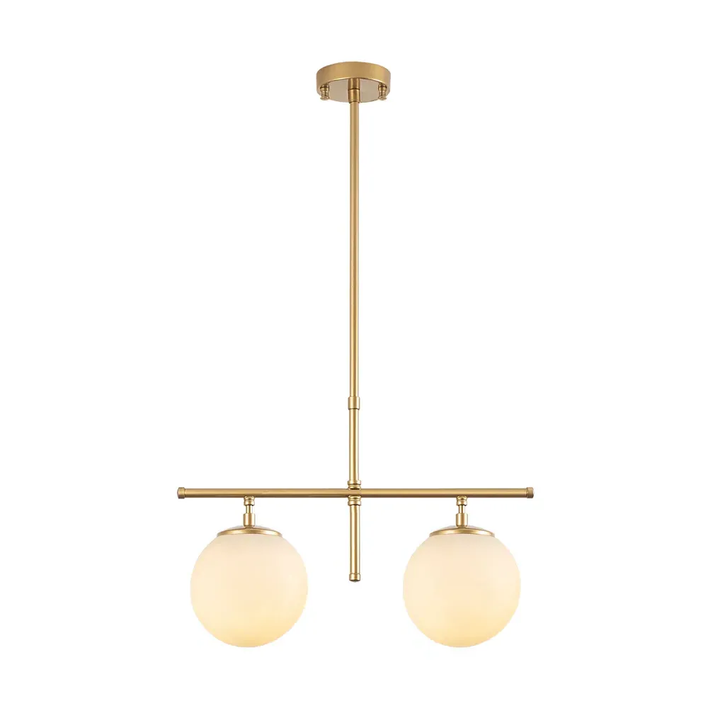Roe 2-Light Ceiling Pendant Light - White, Metal product