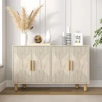 Roger 4-Door Sideboard - Travertine Marble Effect, Melamine Particle Board alternate view