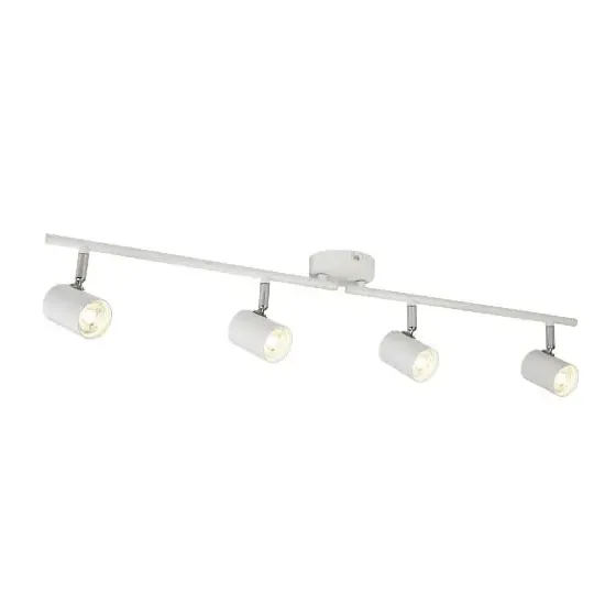 Rollo 4 Light Ceiling Split Bar - White, Chrome
