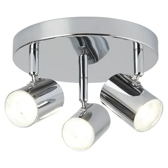 Rollo Three Light Cylinder Head Spotlight Plate - Chrome