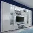 Roma Entertainment Unit with LED Lights - White, High Gloss