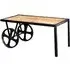 Romarin Cart Coffee Table with Wheels - Reclaimed Wood, Metal
