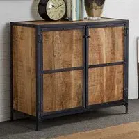 Romarin Compact Sideboard with 2 Doors - Reclaimed Wood, Metal