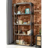 Romarin Large Bookcase - Reclaimed Wood, Metal