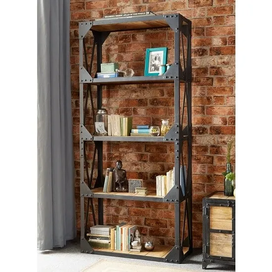 Romarin Large Bookcase - Reclaimed Wood, Metal