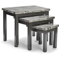 Rome High Gloss Nest of 3 Tables - Grey Marble Effect alternate view
