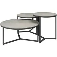Rome Nesting Coffee Tables - Grey, Sintered Stone Ceramic