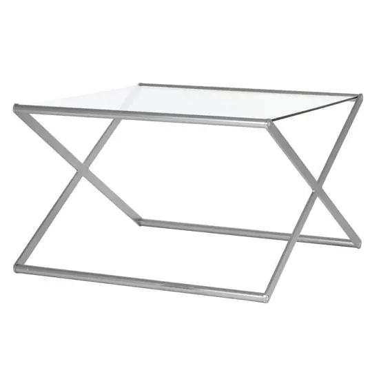 Romelo Square Coffee Table - Clear, Tempered Glass