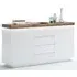 Romina 2 Door Sideboard with LED - White, Knotty Oak