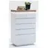 Romina 6 Drawer Chest with LED - Knotty Oak, White