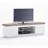 Romina TV Stand with LED - Knotty Oak, White