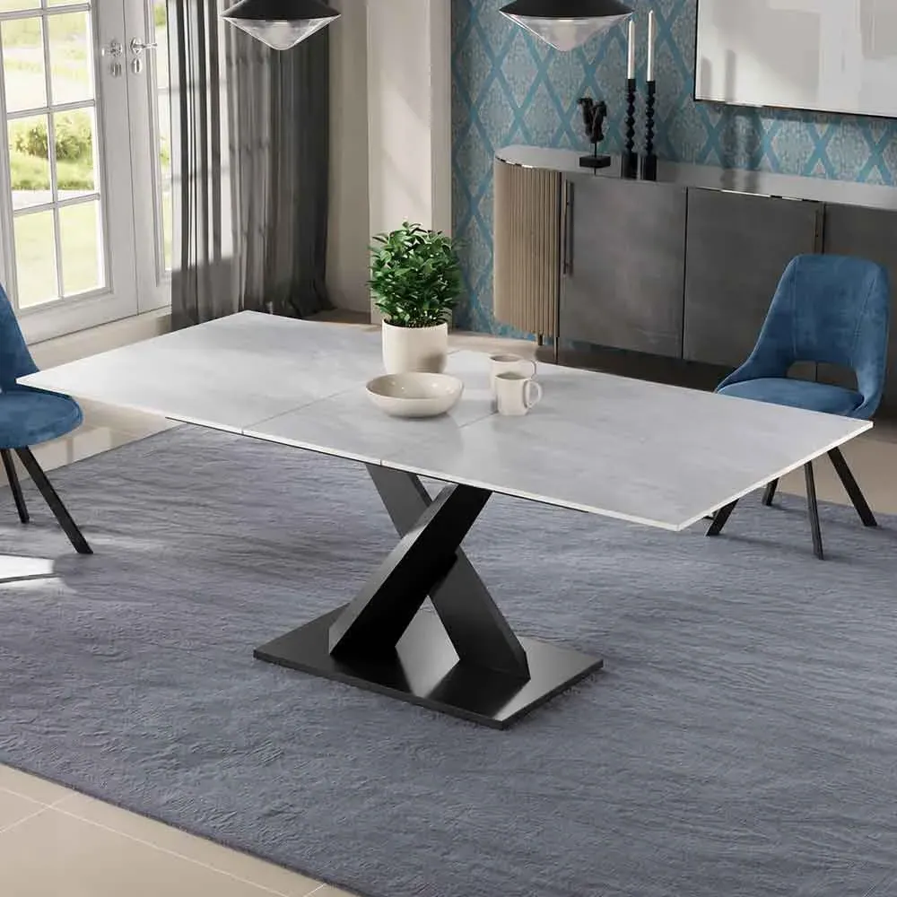 Romira Extendable Dining Table - Matt Grey, Ceramic product
