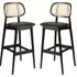 Romney Bar Stools - Black, Rattan