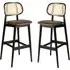 Romney Bar Stools - Brown, Rattan