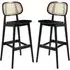 Romney Bar Stools In Pair - Black, Oak