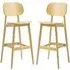 Romney Bar Stools In Pair - Natural, Oak